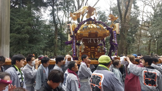 Mikoshi during a matsuri at Meji Shrine