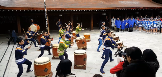 Taiko performance at Meji shrine